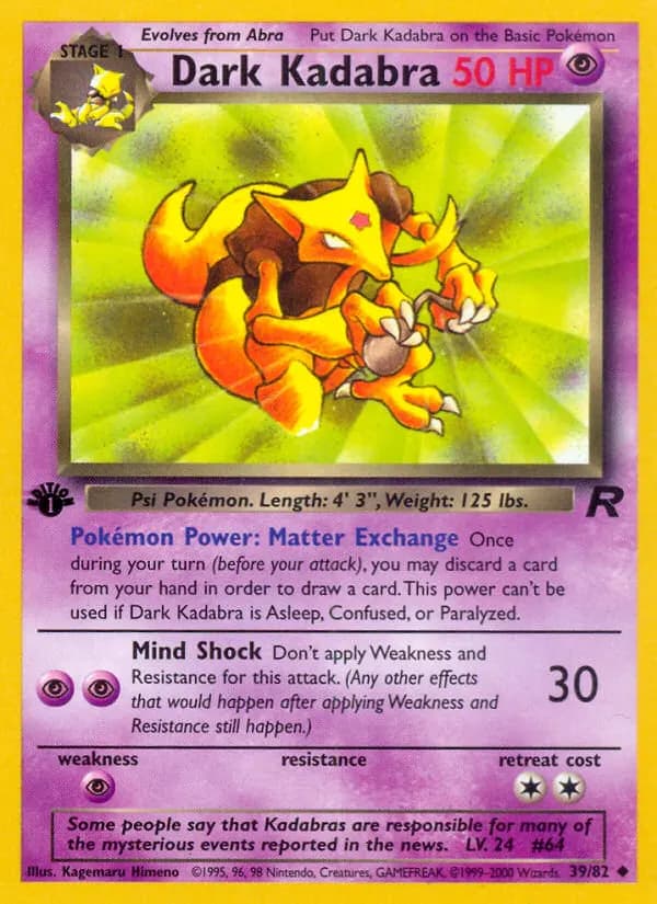 Dark Kadabra — Team Rocket 39 Pokémon card