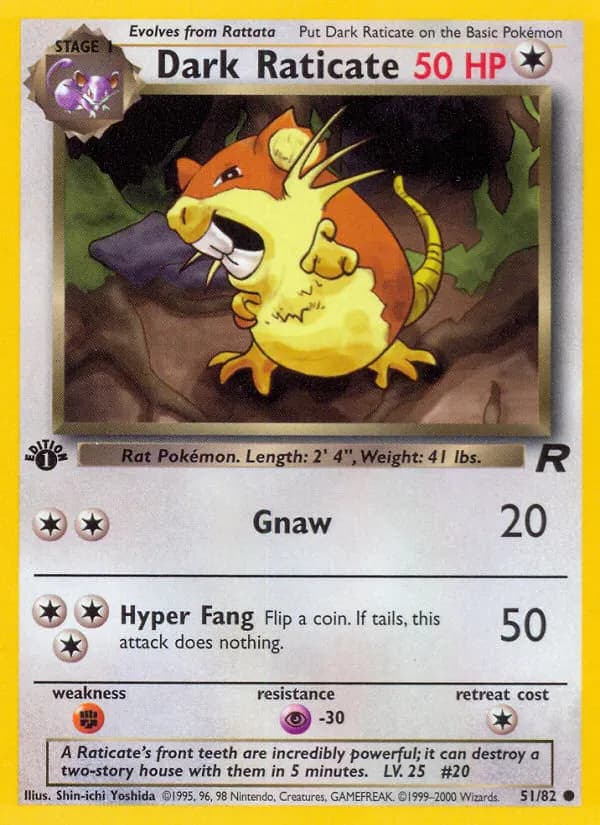 Dark Raticate — Team Rocket 51 Pokémon card
