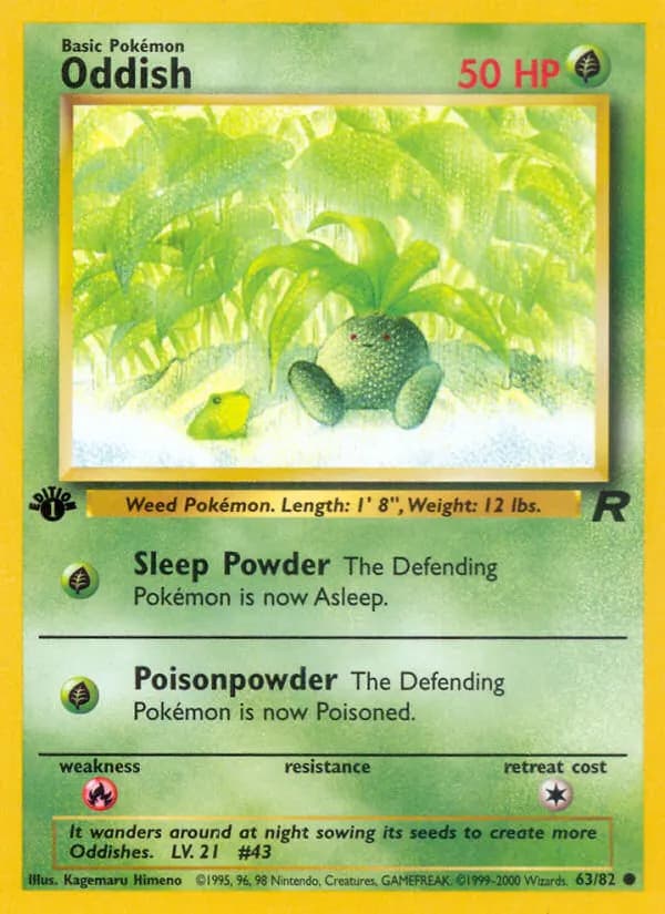 Oddish — Team Rocket 63 Pokémon card