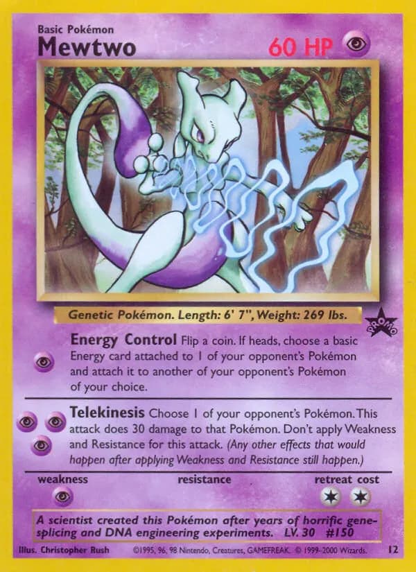 Mewtwo — Wizards Black Star Promos 12 Pokémon card