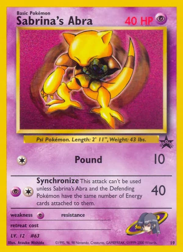 Sabrina's Abra — Wizards Black Star Promos 19 Pokémon card