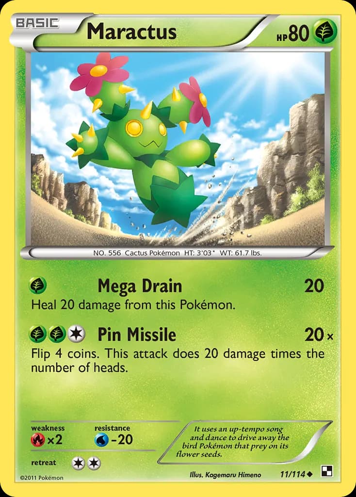 Maractus — Black & White 11 Pokémon card
