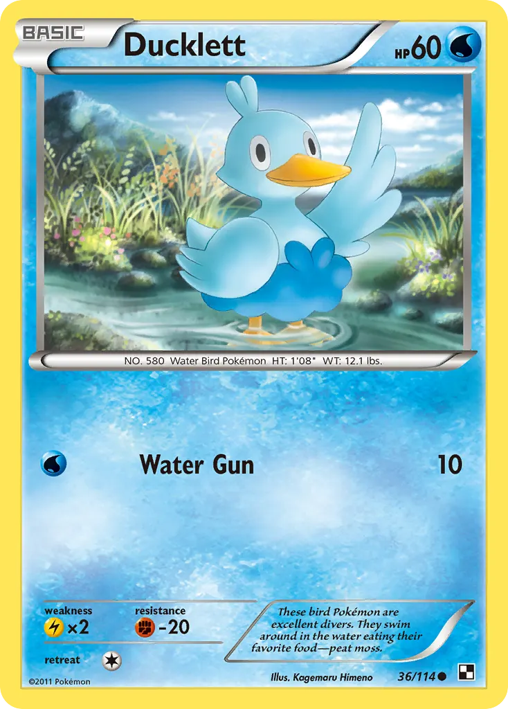 Ducklett — Black & White 36 Pokémon card