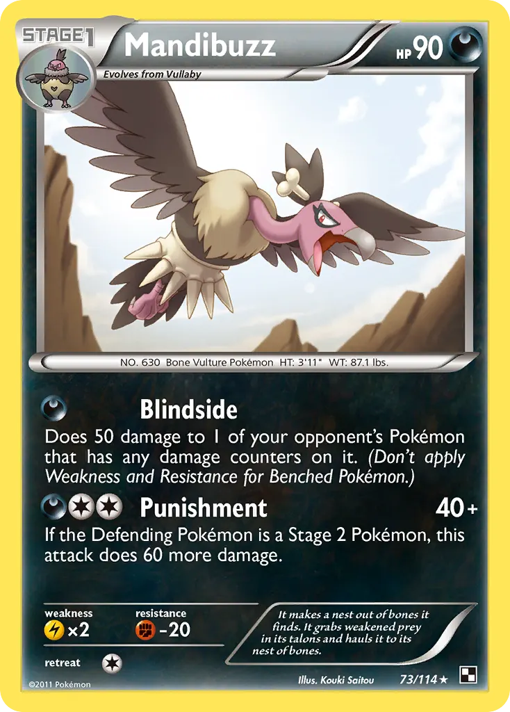 Mandibuzz — Black & White 73 Pokémon card