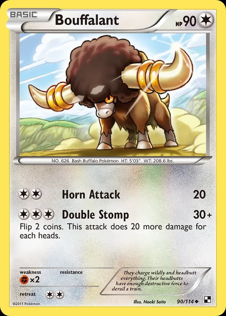 Bouffalant — Black & White 90 Pokémon card