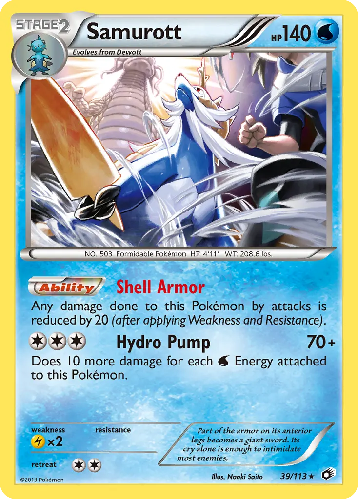 Samurott — Legendary Treasures 39 Pokémon card