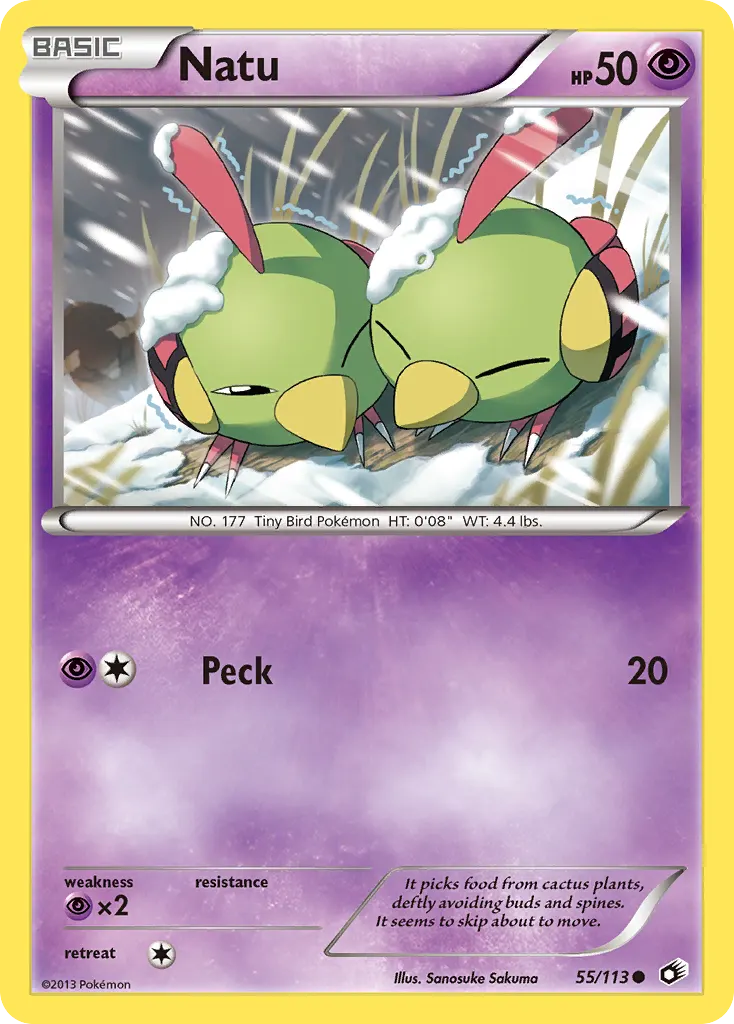 Natu — Legendary Treasures 55 Pokémon card