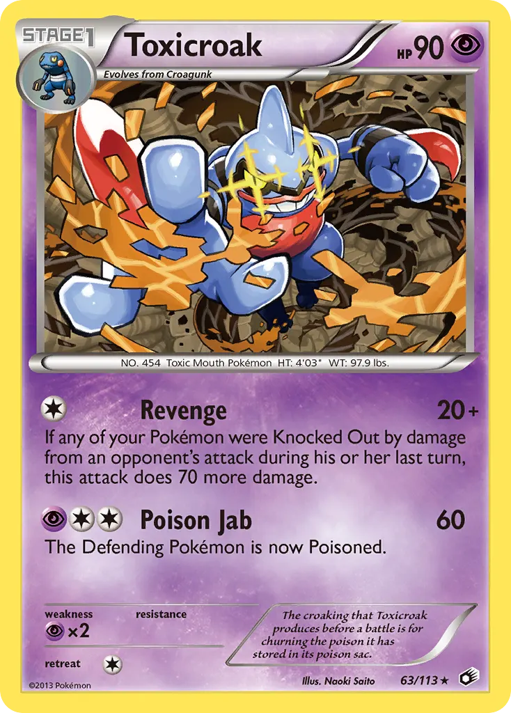 Toxicroak — Legendary Treasures 63 Pokémon card