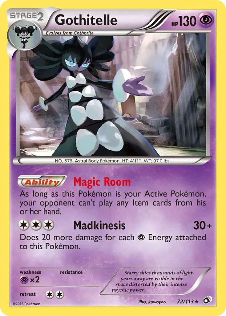 Gothitelle — Legendary Treasures 72 Pokémon card