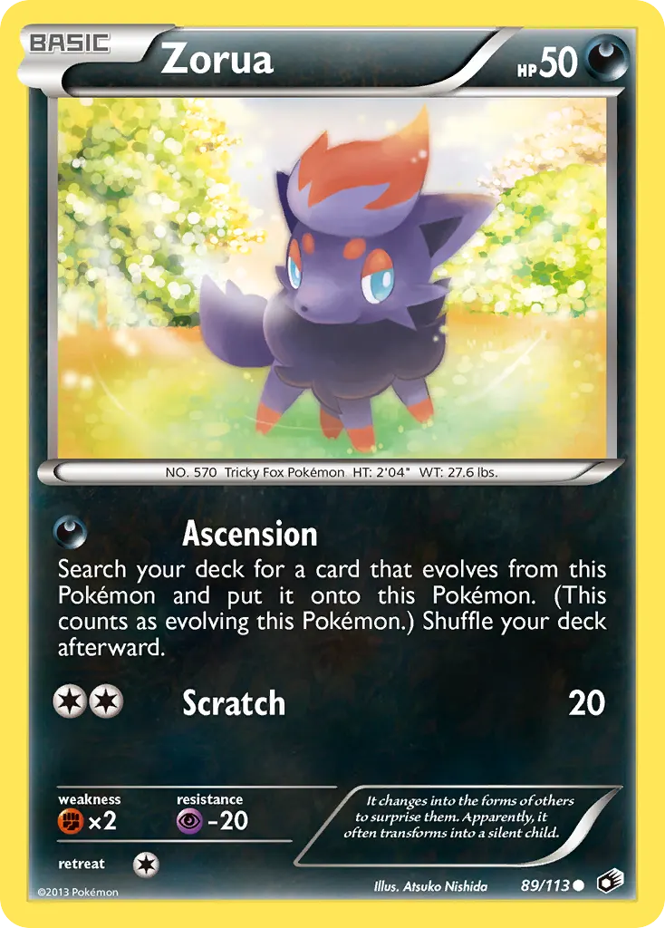 Zorua — Legendary Treasures 89 Pokémon card