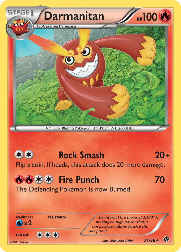 Darmanitan — Emerging Powers 21 Pokémon card