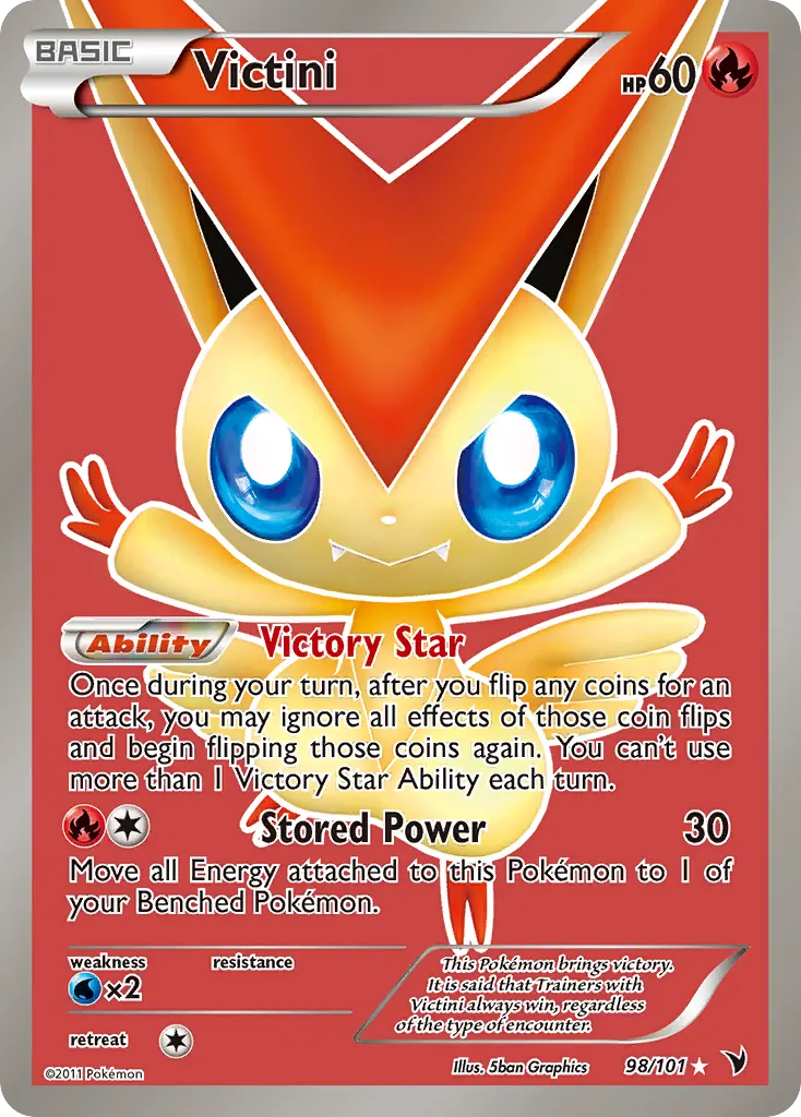 Victini — Noble Victories 98 Pokémon card