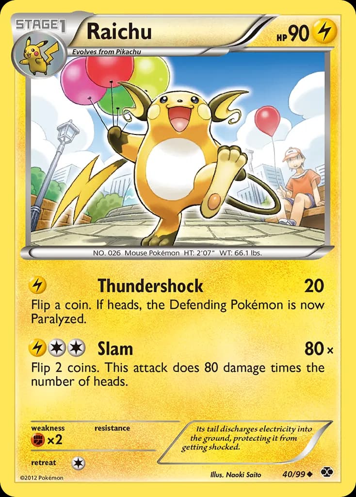 Raichu — Next Destinies 40 Pokémon card