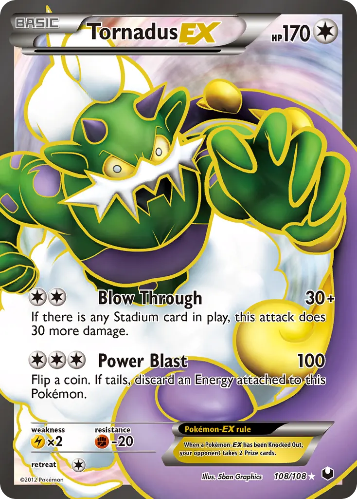 Tornadus-EX — Dark Explorers 108 Pokémon card