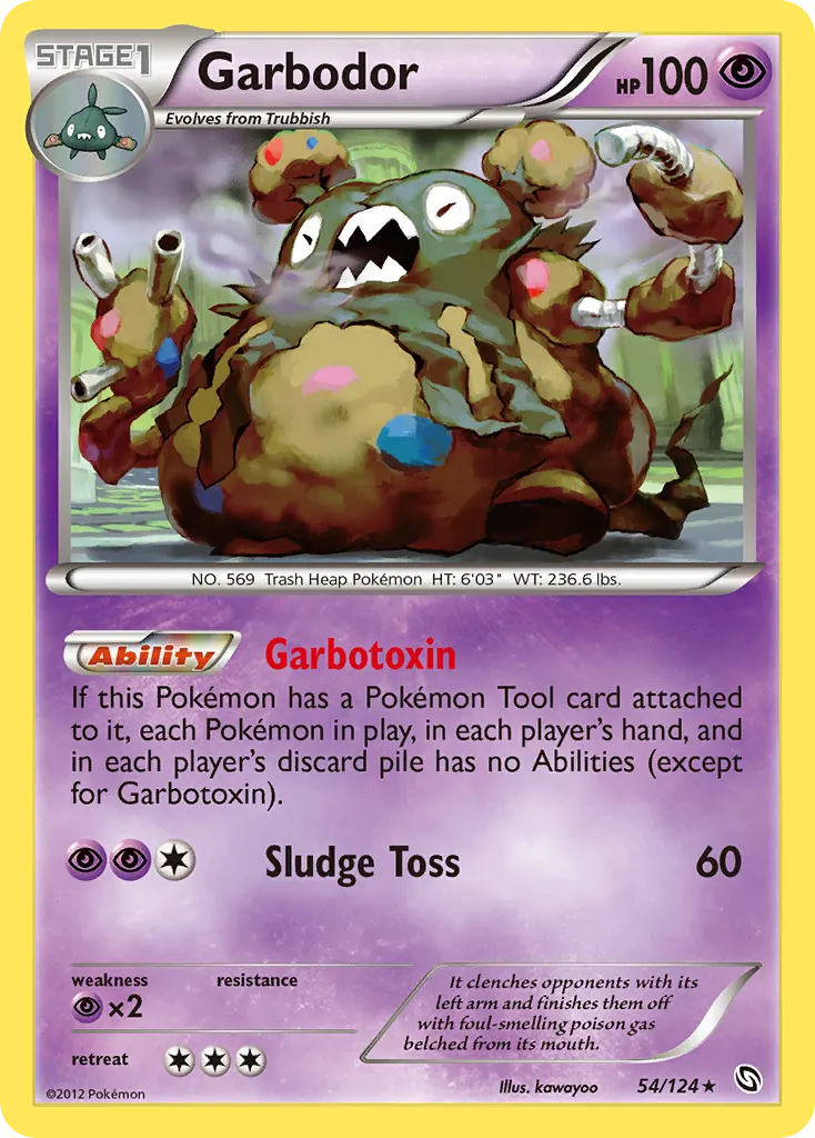 Garbodor — Dragons Exalted 54 Pokémon card