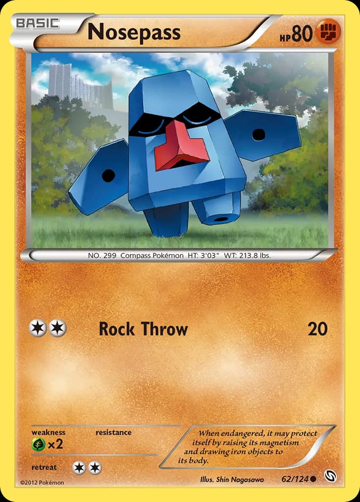 Nosepass — Dragons Exalted 62 Pokémon card