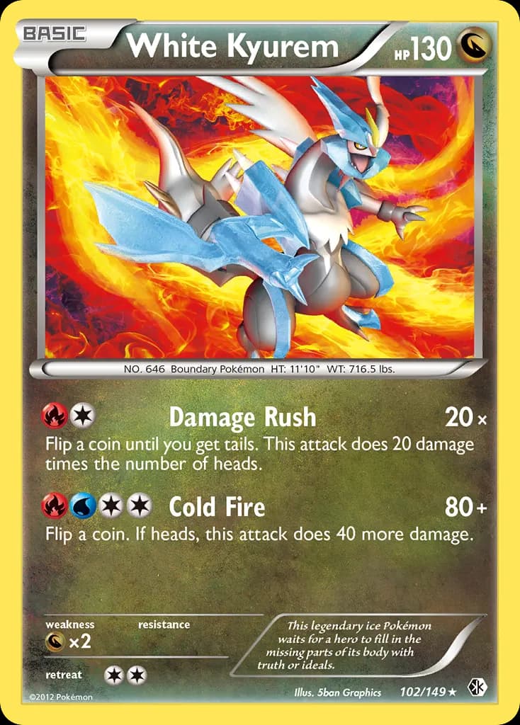 White Kyurem — Boundaries Crossed 102 Pokémon card