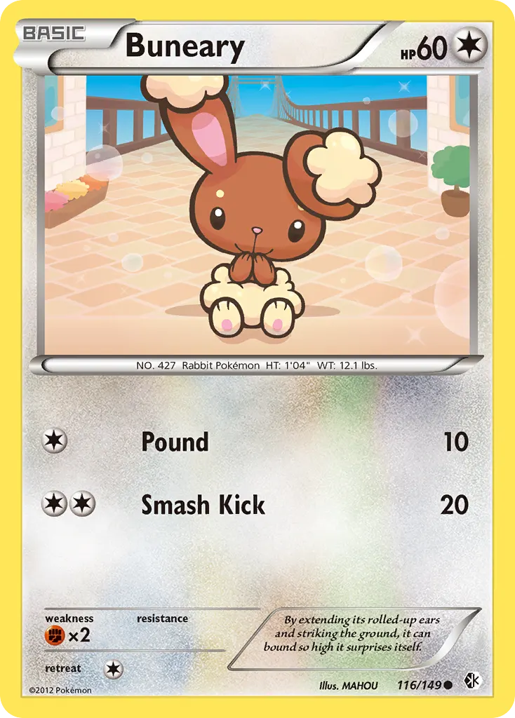 Buneary — Boundaries Crossed 116 Pokémon card