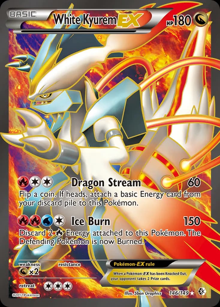 White Kyurem-EX — Boundaries Crossed 146 Pokémon card