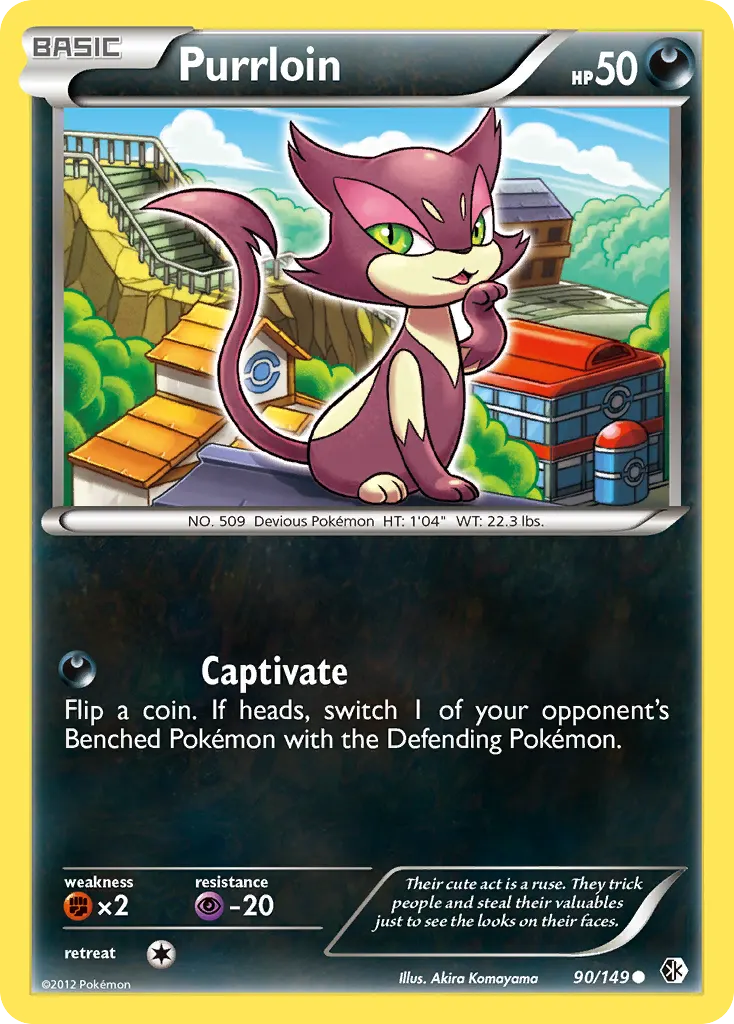 Purrloin — Boundaries Crossed 90 Pokémon card