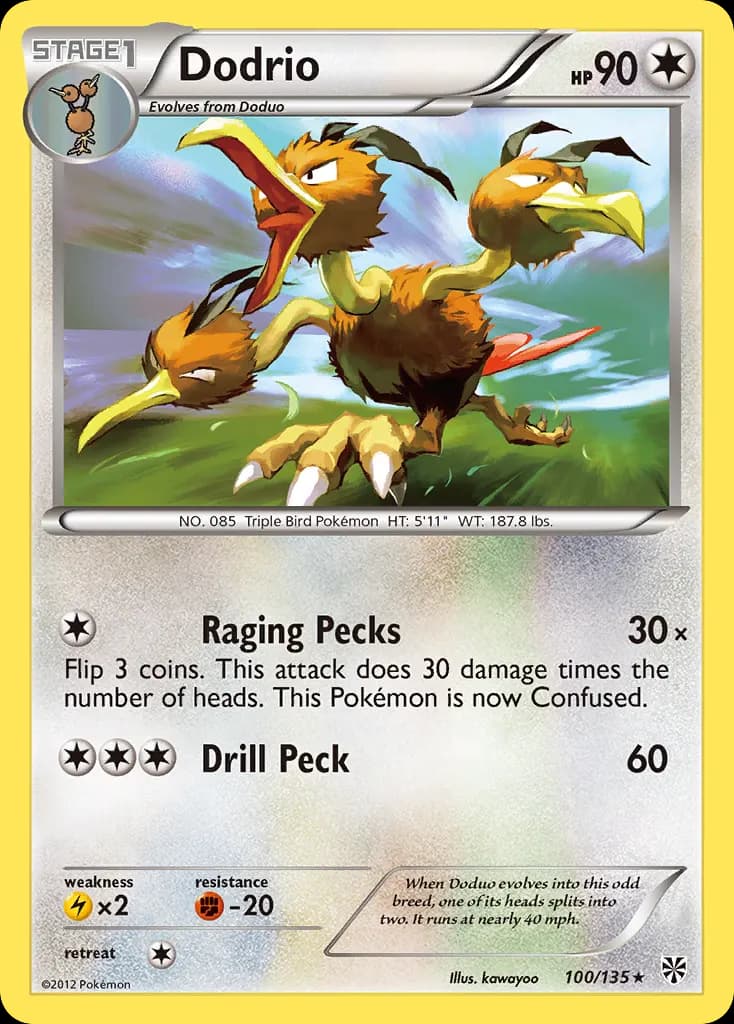 Dodrio — Plasma Storm 100 Pokémon card