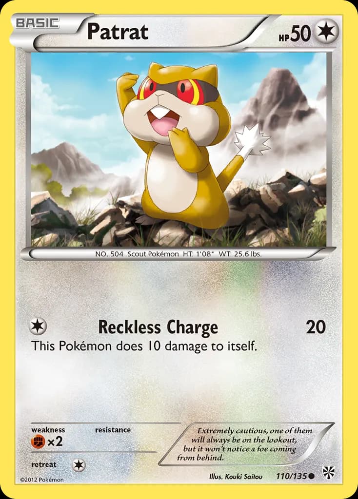Patrat — Plasma Storm 110 Pokémon card