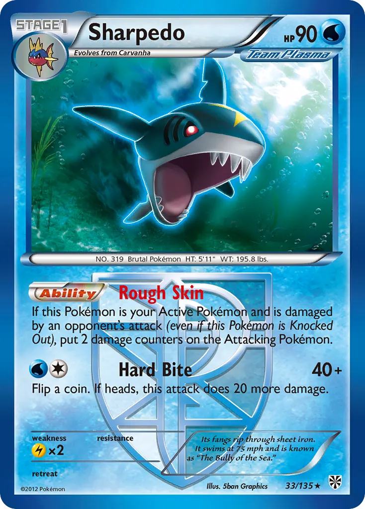 Sharpedo — Plasma Storm 33 Pokémon card