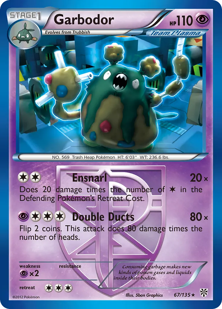 Garbodor — Plasma Storm 67 Pokémon card