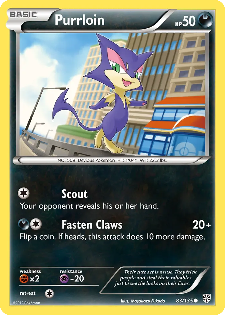 Purrloin — Plasma Storm 83 Pokémon card
