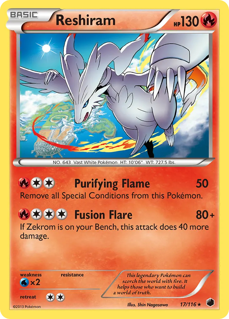 Reshiram — Plasma Freeze 17 Pokémon card
