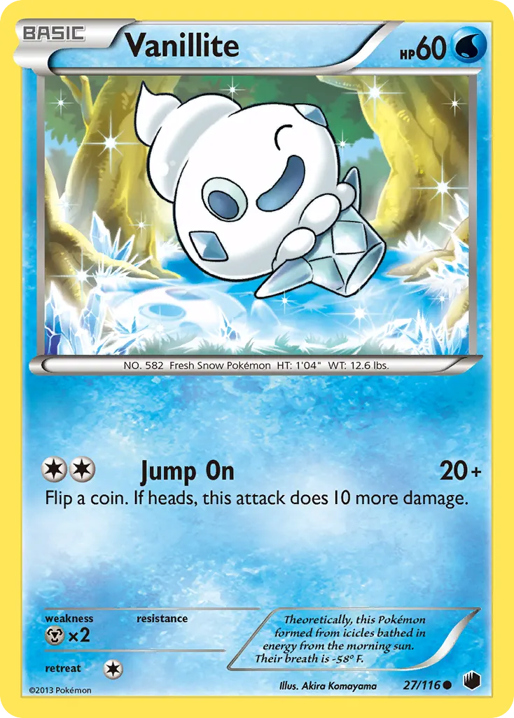 Vanillite — Plasma Freeze 27 Pokémon card