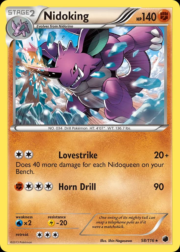 Nidoking — Plasma Freeze 58 Pokémon card