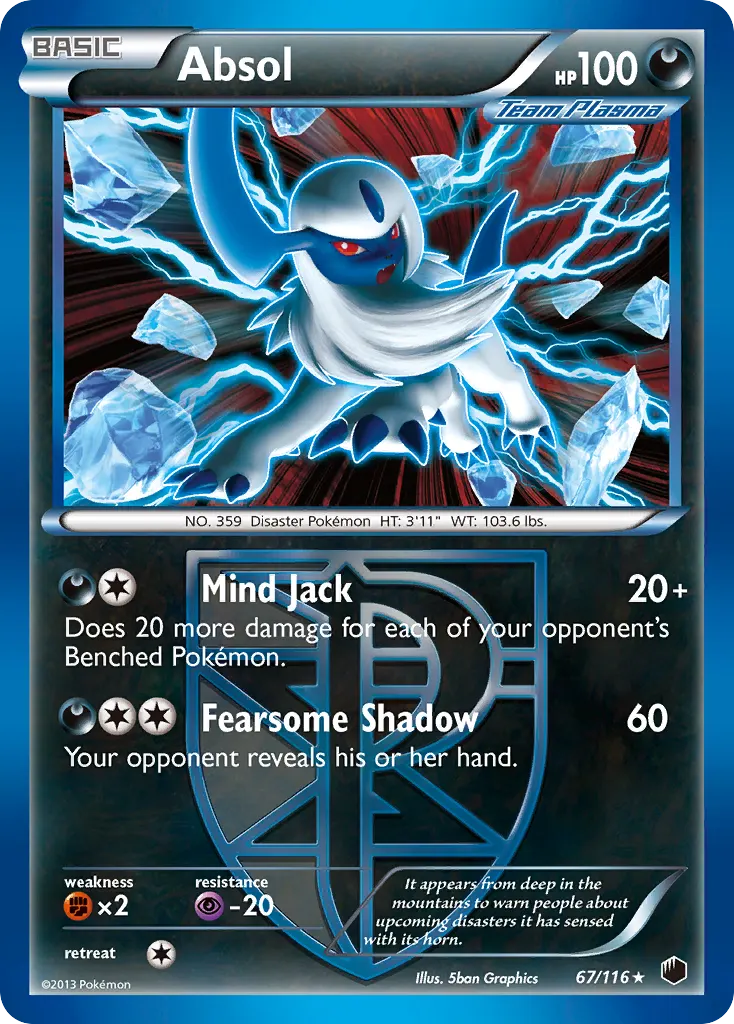 Absol — Plasma Freeze 67 Pokémon card