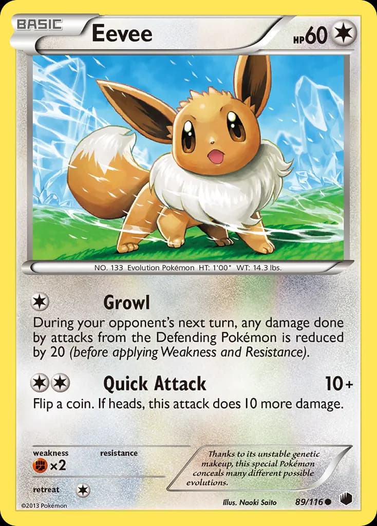 Eevee — Plasma Freeze 89 Pokémon card