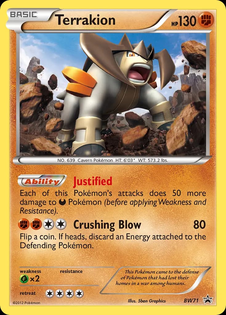 Terrakion — BW Black Star Promos BW71 Pokémon card