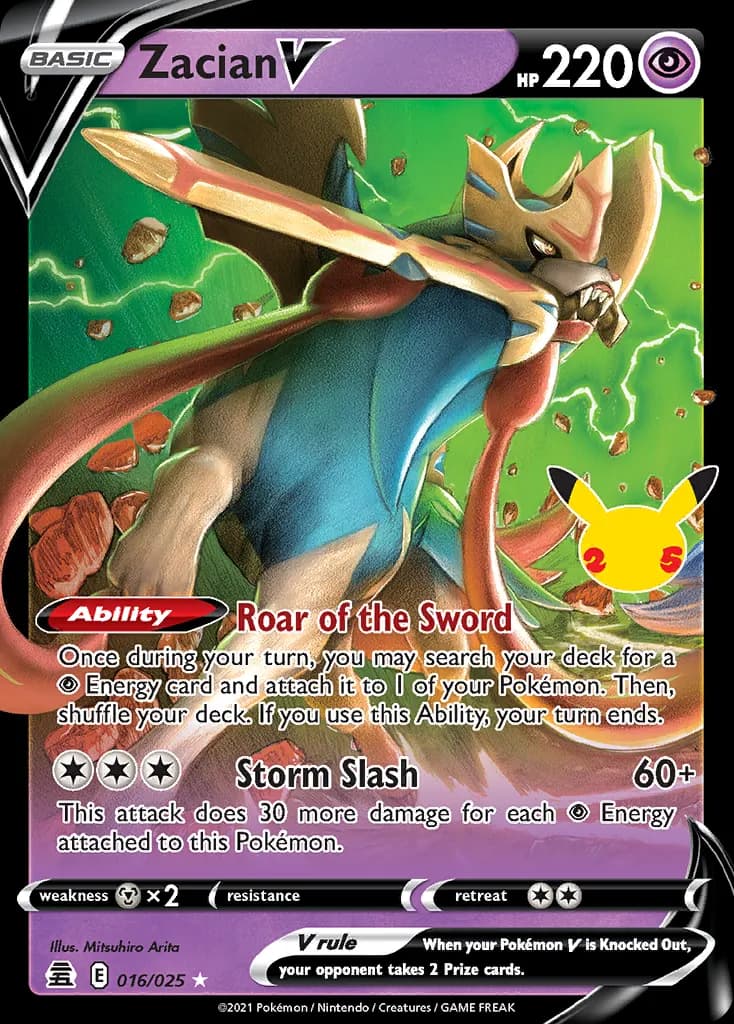 Zacian V — Celebrations 16 Pokémon card