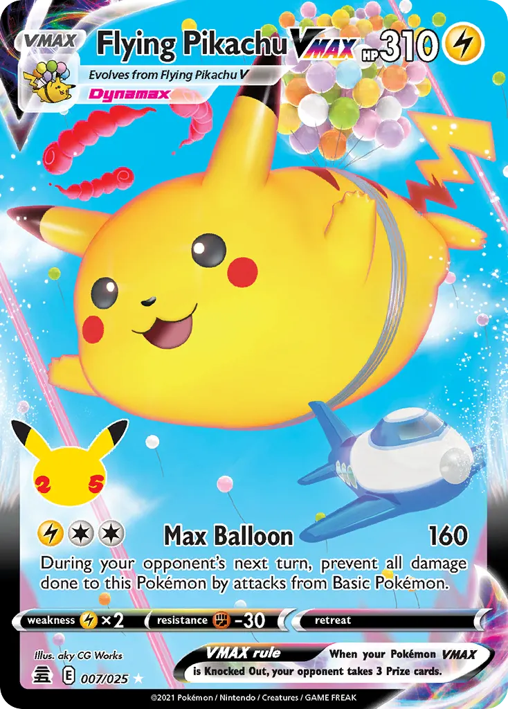 Flying Pikachu VMAX — Celebrations 7 Pokémon card