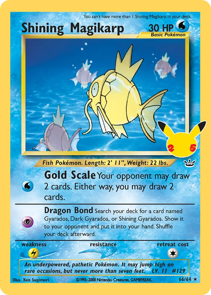 Shining Magikarp — Celebrations: Classic Collection 66 Pokémon card