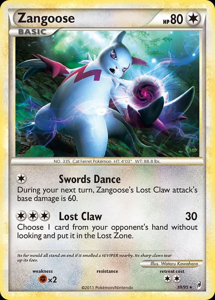 Zangoose — Call of Legends 39 Pokémon card