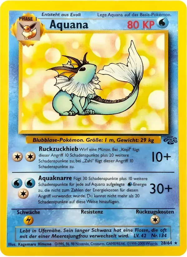 Aquana — Dschungel 28 German Pokémon card