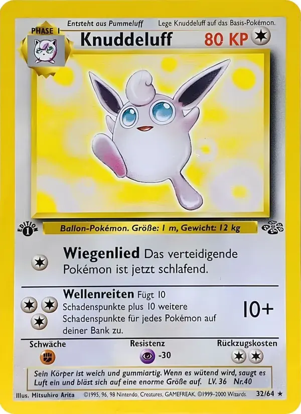 Knuddeluff — Dschungel 32 German Pokémon card