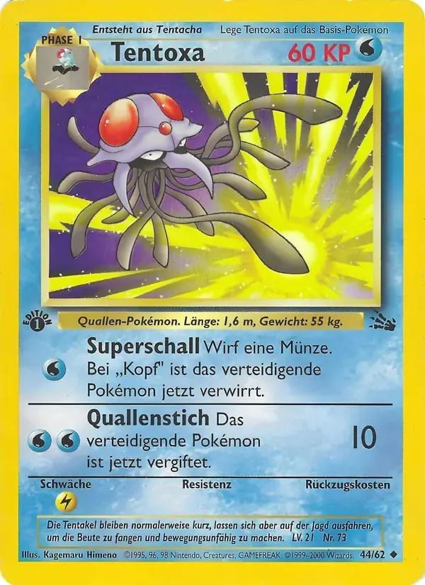 Tentoxa — Fossil 44 German Pokémon card