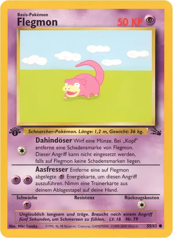 Flegmon — Fossil 55 German Pokémon card