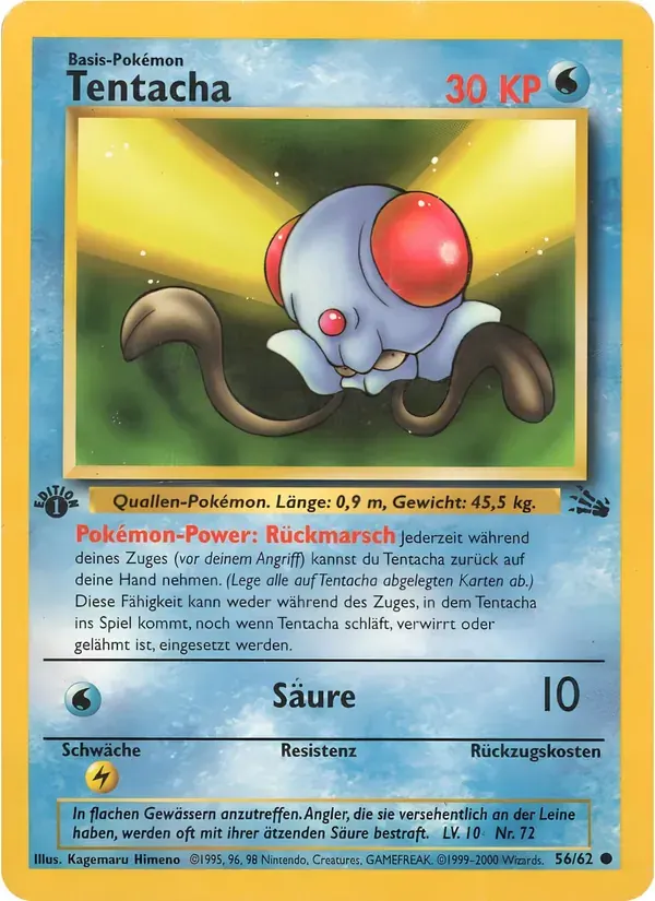 Tentacha — Fossil 56 German Pokémon card