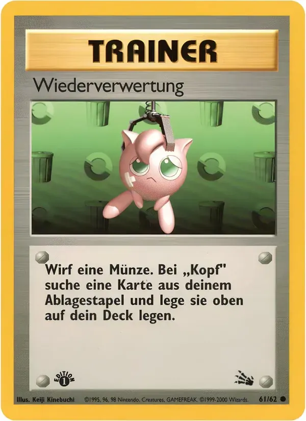 Wiederverwertung — Fossil 61 German Pokémon card