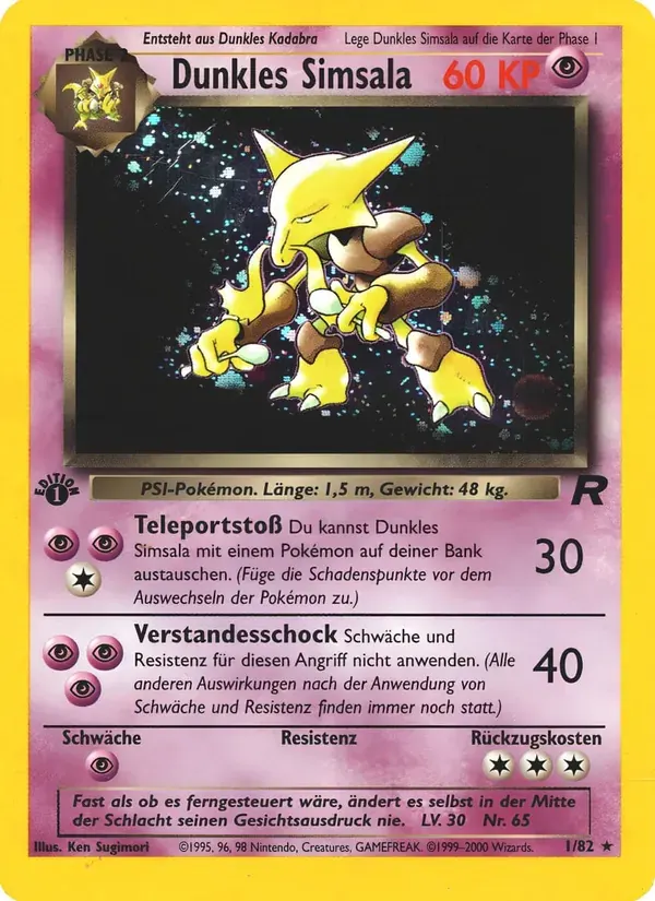 Dunkles Simsala — Team Rocket 1 German Pokémon card