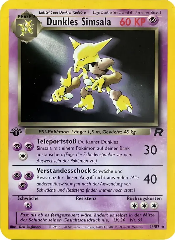 Dunkles Simsala — Team Rocket 18 German Pokémon card