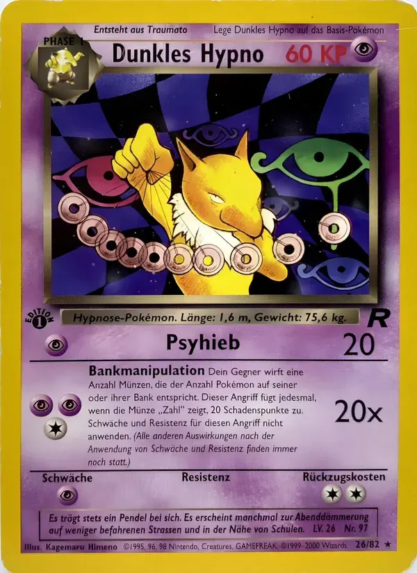 Dunkles Hypno — Team Rocket 26 German Pokémon card