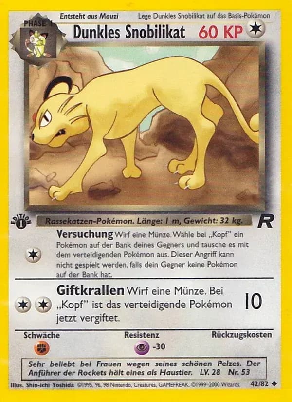 Dunkles Snobilikat — Team Rocket 42 German Pokémon card