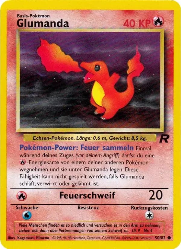 Glumanda — Team Rocket 50 German Pokémon card